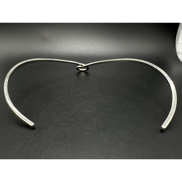 Vintage SIGNED MEXICO Stiff Choker 16" Twist Necklace Sterling Silver 925 32Gs - Picture 5 of 11